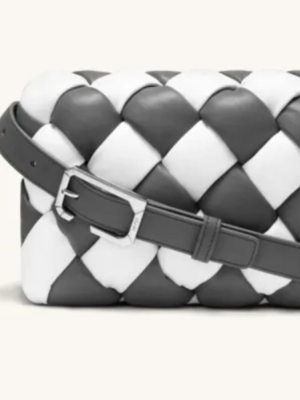 NWT JW PEI Maze Woven Crossbody Bag Grey White Quilted